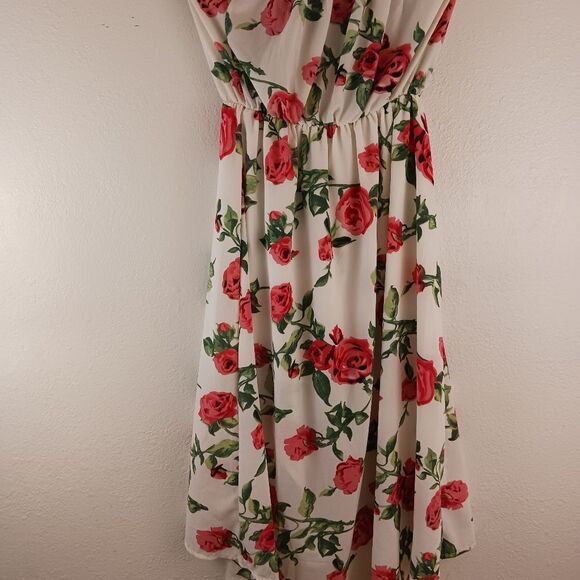 Haute Rogue off the shoulders floral Smoke low high maxi dress size L - Picture 6 of 7